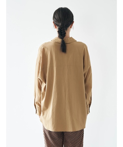 earth music&ecology（アースミュージックアンドエコロジー）の「スキッパーシャツ（シャツ/ブラウス・レディース・ブルー/アイボリー/ブラウン・FREE）」の14枚目の写真