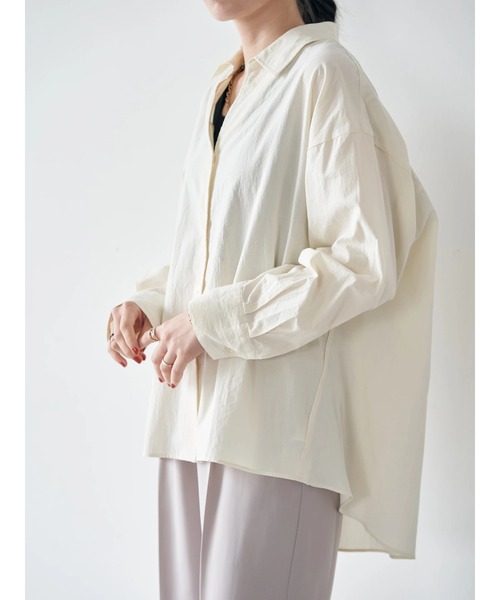 earth music&ecology（アースミュージックアンドエコロジー）の「スキッパーシャツ（シャツ/ブラウス・レディース・ブルー/アイボリー/ブラウン・FREE）」の17枚目の写真