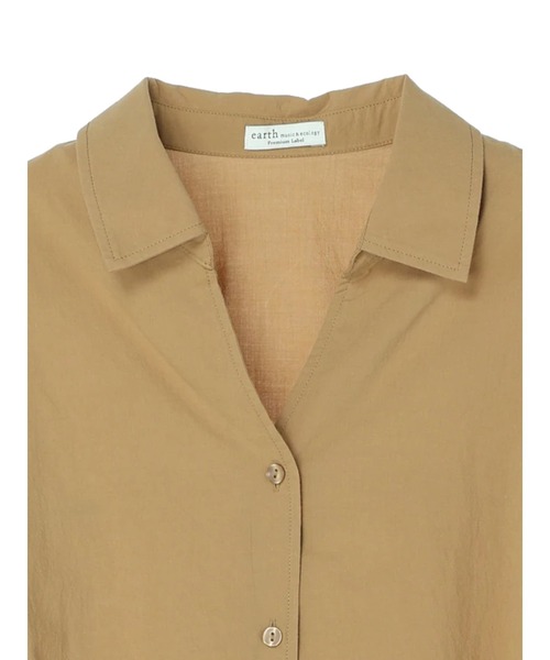 earth music&ecology（アースミュージックアンドエコロジー）の「スキッパーシャツ（シャツ/ブラウス・レディース・ブルー/アイボリー/ブラウン・FREE）」の19枚目の写真