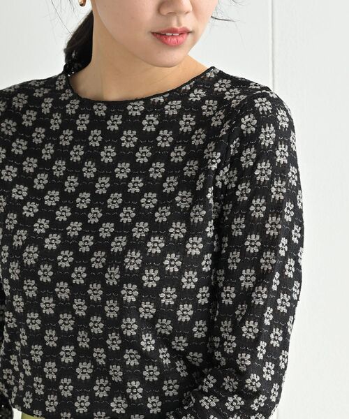 rps（アールピーエス）の「ぽこぽこフラワーレースカットソー（Tシャツ/カットソー・レディース・オフホワイト/アイボリー/ブラック/ブラック系その他2/サックスブルー・フリー）」の19枚目の写真