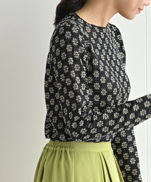 rps（アールピーエス）の「ぽこぽこフラワーレースカットソー（Tシャツ/カットソー・レディース・オフホワイト/アイボリー/ブラック/ブラック系その他2/サックスブルー・フリー）」の16枚目の写真