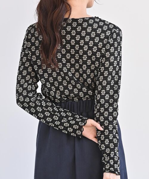 rps（アールピーエス）の「ぽこぽこフラワーレースカットソー（Tシャツ/カットソー・レディース・オフホワイト/アイボリー/ブラック/ブラック系その他2/サックスブルー・フリー）」の10枚目の写真