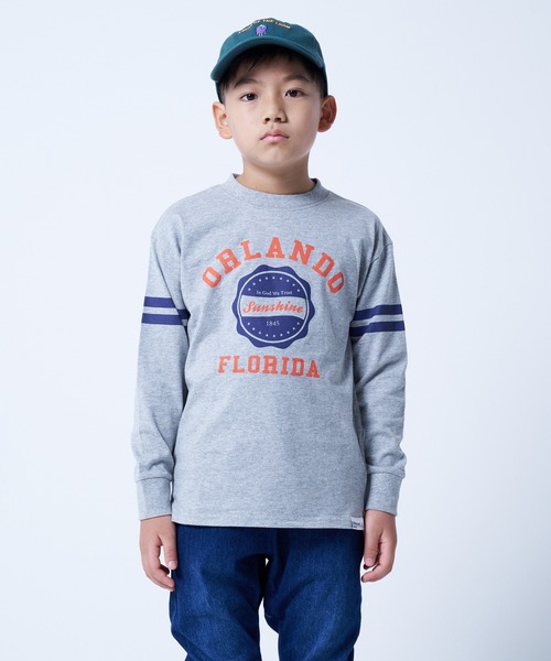 JUNKSOUL（ジャンクソウル）の「DEGRELATE / バリエーションロンT (M4)（Tシャツ/カットソー・キッズ・カーキ/オレンジ/ホワイト/グレー/パープル/ネイビー/ホワイト系その他2/ブラック・130/140/120/150/160）」の5枚目の写真