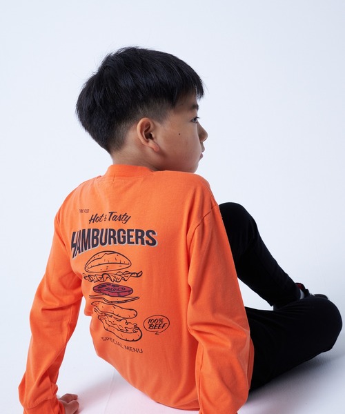 JUNKSOUL（ジャンクソウル）の「DEGRELATE / バリエーションロンT (M4)（Tシャツ/カットソー・キッズ・カーキ/オレンジ/ホワイト/グレー/パープル/ネイビー/ホワイト系その他2/ブラック・130/140/120/150/160）」の8枚目の写真