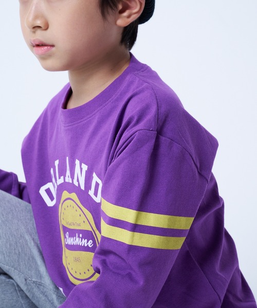 JUNKSOUL（ジャンクソウル）の「DEGRELATE / バリエーションロンT (M4)（Tシャツ/カットソー・キッズ・カーキ/オレンジ/ホワイト/グレー/パープル/ネイビー/ホワイト系その他2/ブラック・130/140/120/150/160）」の11枚目の写真
