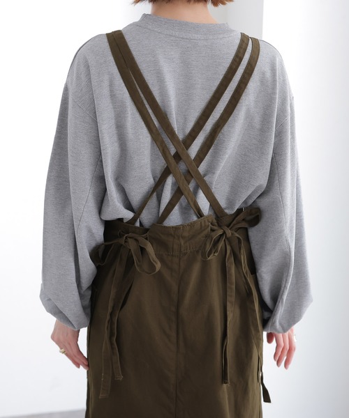 ElegChic(エレグシック)の「ツイルエプロンサロペット スカート (サロペット/オーバーオール・レディース・カーキ/ベージュ/ブラック・L/XL/3L/M/4L)」の17枚目の写真