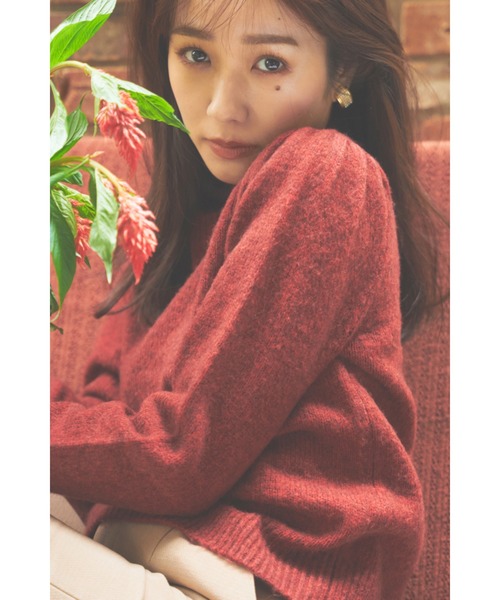 N WITH.（エヌウィズ）の「パフスリーブニット（ニット/セーター・レディース・ベージュ/レッド/ブラック・F）」の3枚目の写真