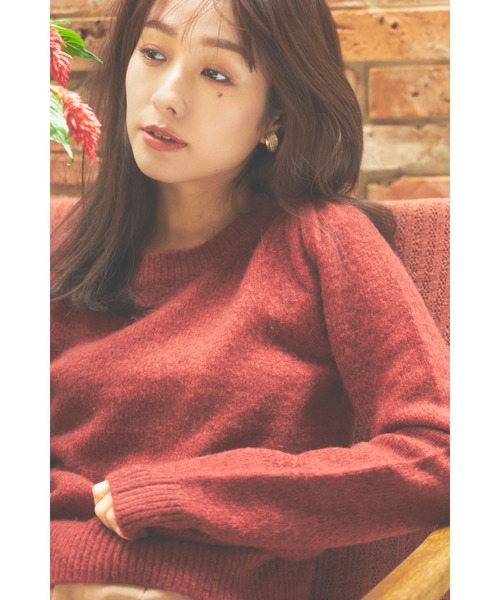 N WITH.（エヌウィズ）の「パフスリーブニット（ニット/セーター・レディース・ベージュ/レッド/ブラック・F）」の6枚目の写真