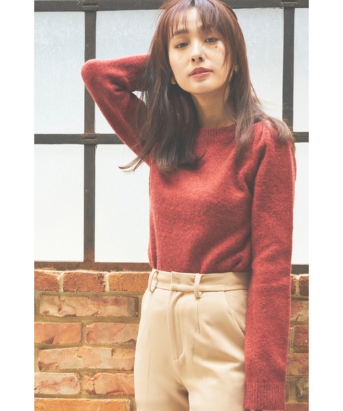 N WITH.（エヌウィズ）の「パフスリーブニット（ニット/セーター・レディース・ベージュ/レッド/ブラック・F）」の7枚目の写真