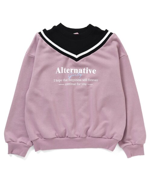 algy（アルジー）の「ラインリブドッキングトレーナー（スウェット・キッズ・ピンク/ベージュ/ミント・XXX-SMALL/XX-SMALL/SMALL/MEDIUM/X-SMALL）」の3枚目の写真