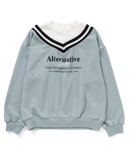 algy（アルジー）の「ラインリブドッキングトレーナー（スウェット・キッズ・ピンク/ベージュ/ミント・XXX-SMALL/XX-SMALL/SMALL/MEDIUM/X-SMALL）」の7枚目の写真