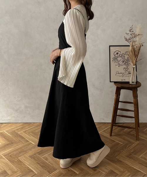 apres jour clair(アプレジュールクレア)の「【apres jour clair】キャミワンピ―ス【ZOZOTOWN限定アイテム】(ワンピース・レディース・ダークブラウン/グレイッシュベージュ/ブラック・フリー/X-LARGE)」の5枚目の写真