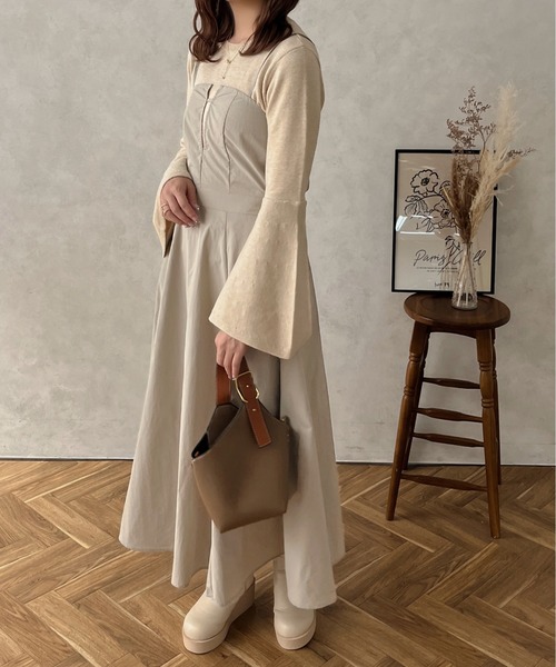 apres jour clair(アプレジュールクレア)の「【apres jour clair】キャミワンピ―ス【ZOZOTOWN限定アイテム】(ワンピース・レディース・ダークブラウン/グレイッシュベージュ/ブラック・フリー/X-LARGE)」の17枚目の写真