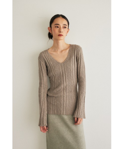 M_（エムアンダーバー）の「【M_】FLARE SLEEVE ニット（ニット/セーター・レディース・グレー/ブラック/ベージュ・FREE）」の20枚目の写真