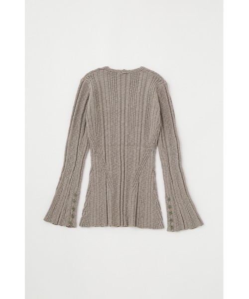 M_（エムアンダーバー）の「【M_】FLARE SLEEVE ニット（ニット/セーター・レディース・グレー/ブラック/ベージュ・FREE）」の5枚目の写真