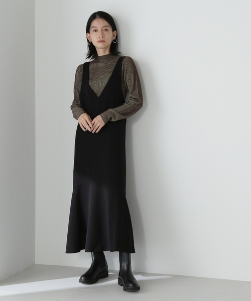 NATURAL BEAUTY BASIC（ナチュラルビューティーベーシック）の「マーメイドジャンスカ（ジャンパースカート・レディース・ブラック/ダークグリーン/ブラウン・SMALL/MEDIUM）」の7枚目の写真