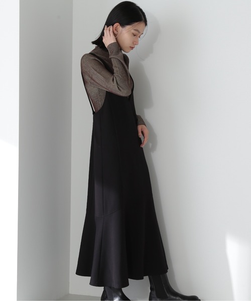 NATURAL BEAUTY BASIC（ナチュラルビューティーベーシック）の「マーメイドジャンスカ（ジャンパースカート・レディース・ブラック/ダークグリーン/ブラウン・SMALL/MEDIUM）」の9枚目の写真