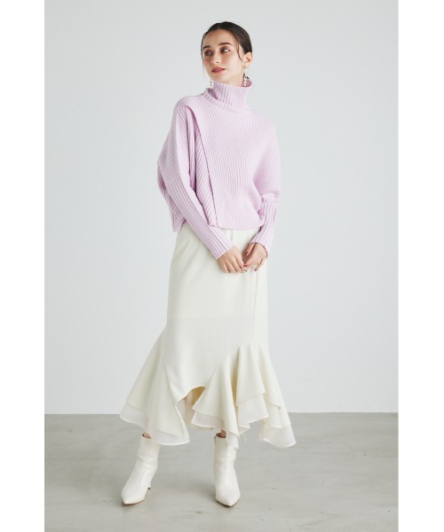 rienda(リエンダ)の「ラップデザインオーバーニットトップス(ニット/セーター・レディース・ライトピンク/ライトグリーン/ブラック/ベージュ/アイボリー・FREE)」の22枚目の写真