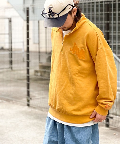 Java（ジャバ）の「《JaVaジャバ コラボ》こなれヴインテージ。ロゴ刺繍ハーフジップピグメントプルオーバー（スウェット・レディース・イエロー/チャコール/ブルー・LARGE/MEDIUM/SMALL/X-LARGE/XX-LARGE）」の10枚目の写真