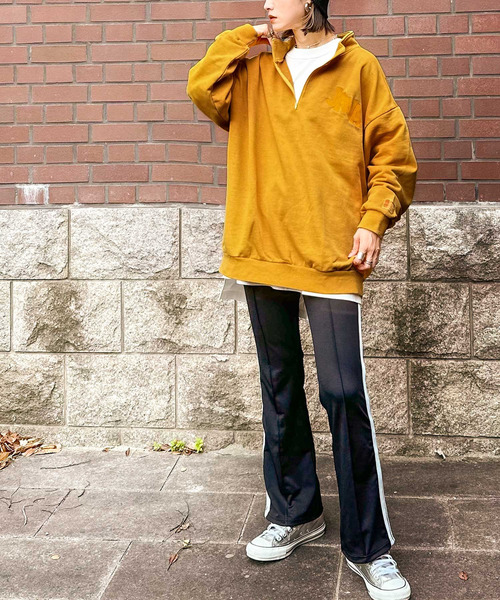 Java（ジャバ）の「《JaVaジャバ コラボ》こなれヴインテージ。ロゴ刺繍ハーフジップピグメントプルオーバー（スウェット・レディース・イエロー/チャコール/ブルー・LARGE/MEDIUM/SMALL/X-LARGE/XX-LARGE）」の14枚目の写真