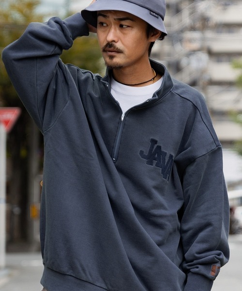 Java（ジャバ）の「《JaVaジャバ コラボ》こなれヴインテージ。ロゴ刺繍ハーフジップピグメントプルオーバー（スウェット・レディース・イエロー/チャコール/ブルー・LARGE/MEDIUM/SMALL/X-LARGE/XX-LARGE）」の18枚目の写真