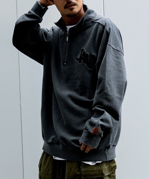 Java（ジャバ）の「《JaVaジャバ コラボ》こなれヴインテージ。ロゴ刺繍ハーフジップピグメントプルオーバー（スウェット・レディース・イエロー/チャコール/ブルー・LARGE/MEDIUM/SMALL/X-LARGE/XX-LARGE）」の20枚目の写真