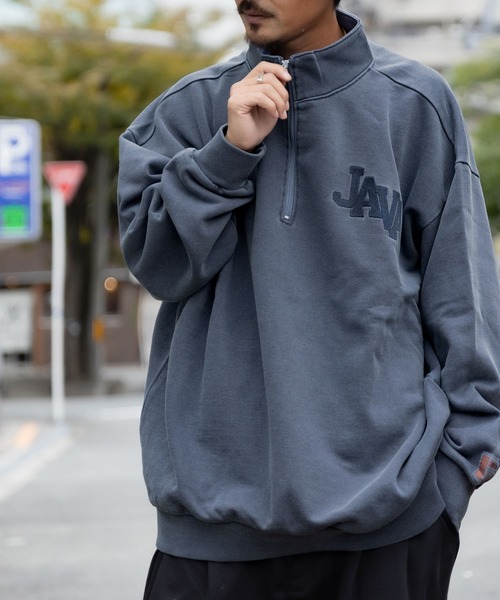 Java（ジャバ）の「《JaVaジャバ コラボ》こなれヴインテージ。ロゴ刺繍ハーフジップピグメントプルオーバー（スウェット・レディース・イエロー/チャコール/ブルー・LARGE/MEDIUM/SMALL/X-LARGE/XX-LARGE）」の22枚目の写真