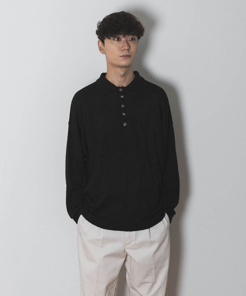 Couleur Meler（クルールメリー）の「Couleur Meler sakasa　button pile yarn knit（ニット/セーター・メンズ・ブラック/ブラウン/グリーン・MEDIUM/LARGE）」の2枚目の写真