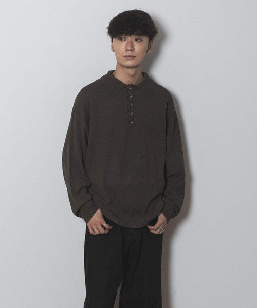 Couleur Meler（クルールメリー）の「Couleur Meler sakasa　button pile yarn knit（ニット/セーター・メンズ・ブラック/ブラウン/グリーン・MEDIUM/LARGE）」の10枚目の写真