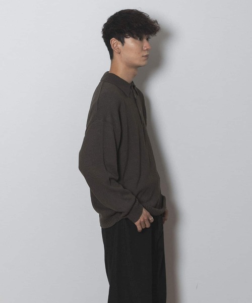 Couleur Meler（クルールメリー）の「Couleur Meler sakasa　button pile yarn knit（ニット/セーター・メンズ・ブラック/ブラウン/グリーン・MEDIUM/LARGE）」の11枚目の写真