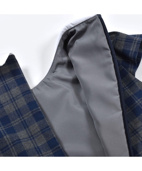 BeBe（ベベ）の「BeBe/フォーマルチェックワンピースノーカラージャケット2点セット(110~130cm)（セットアップ・キッズ・ブルー系その他・130/120/110）」の15枚目の写真