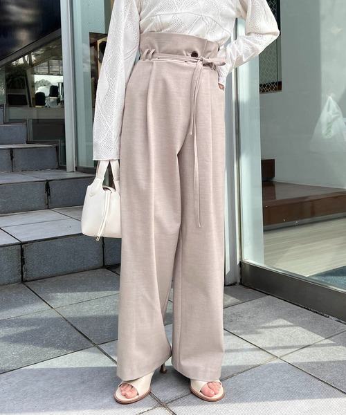 CAPRICIEUX LE'MAGE（カプリシューレマージュ）の「ラップハイウエストパンツ（その他パンツ・レディース・ブラック/ベージュ・36/38）」の2枚目の写真