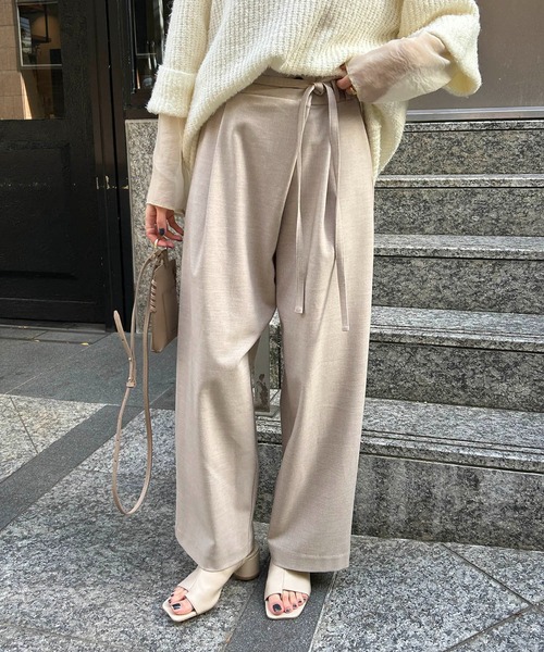 CAPRICIEUX LE'MAGE（カプリシューレマージュ）の「ラップハイウエストパンツ（その他パンツ・レディース・ブラック/ベージュ・36/38）」の14枚目の写真