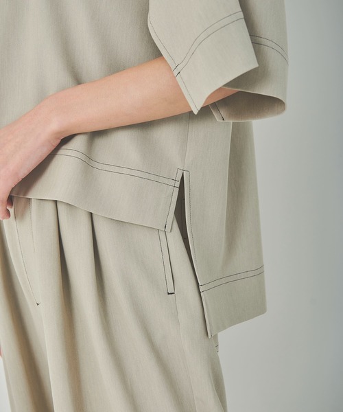 OUTERSUNSET(アウターサンセット)の「配色ステッチブラウス(シャツ/ブラウス・レディース・ブラック/ベージュ・FREE)」の18枚目の写真