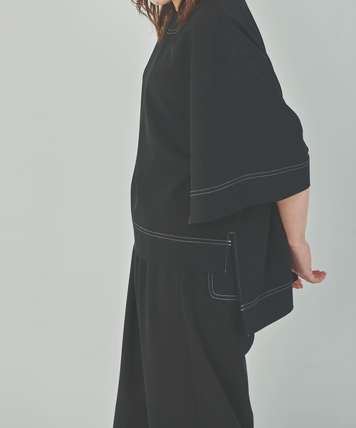 OUTERSUNSET(アウターサンセット)の「配色ステッチブラウス(シャツ/ブラウス・レディース・ブラック/ベージュ・FREE)」の16枚目の写真