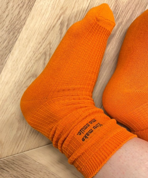 WEGO(ウィゴー)の「WEGO/ワッフル刺繍ソックス(ソックス/靴下・レディース・ピンク/ライム/ホワイト/オレンジ・23-25cm)」の4枚目の写真
