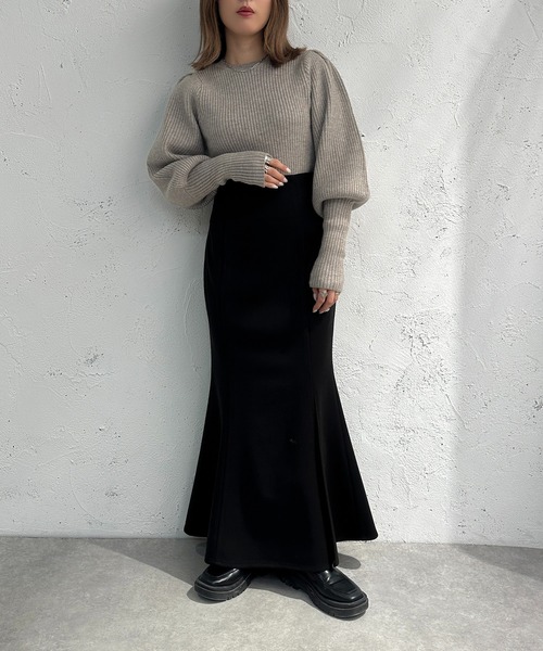 apres jour mignon(アプレジュールミニョン)の「袖ボリュームトップス【ZOZOTOWN限定アイテム】(ニット/セーター・レディース・グレイッシュベージュ/ブラック/ピンク・フリー/X-LARGE)」の13枚目の写真