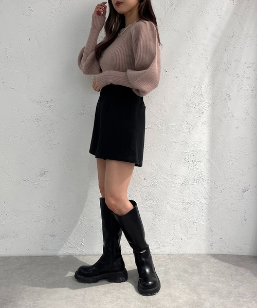 apres jour mignon(アプレジュールミニョン)の「袖ボリュームトップス【ZOZOTOWN限定アイテム】(ニット/セーター・レディース・グレイッシュベージュ/ブラック/ピンク・フリー/X-LARGE)」の14枚目の写真