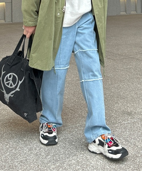 CPCM（シーピーシーエム）の「パッチワークデニム（デニムパンツ・メンズ・ネイビー/ブラック/サックスブルー/アイボリー/ブラック系その他/インディゴブルー・MEDIUM/LARGE）」の7枚目の写真