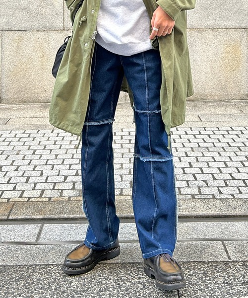 CPCM（シーピーシーエム）の「パッチワークデニム（デニムパンツ・メンズ・ネイビー/ブラック/サックスブルー/アイボリー/ブラック系その他/インディゴブルー・MEDIUM/LARGE）」の12枚目の写真