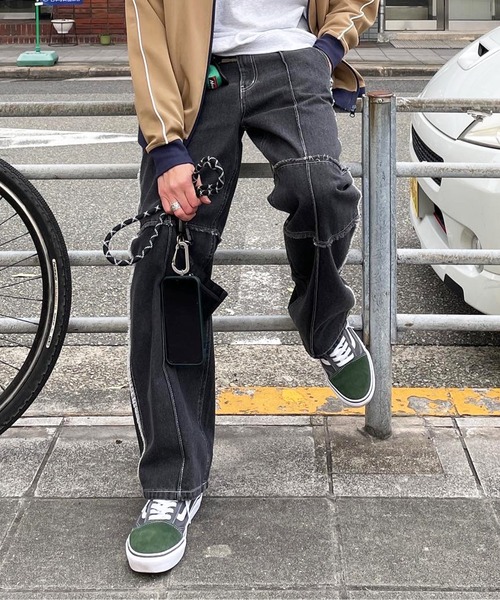 CPCM（シーピーシーエム）の「パッチワークデニム（デニムパンツ・メンズ・ネイビー/ブラック/サックスブルー/アイボリー/ブラック系その他/インディゴブルー・MEDIUM/LARGE）」の14枚目の写真