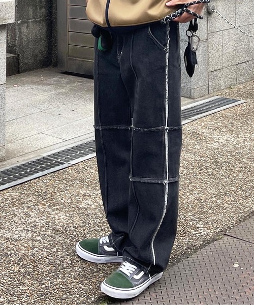 CPCM（シーピーシーエム）の「パッチワークデニム（デニムパンツ・メンズ・ネイビー/ブラック/サックスブルー/アイボリー/ブラック系その他/インディゴブルー・MEDIUM/LARGE）」の11枚目の写真