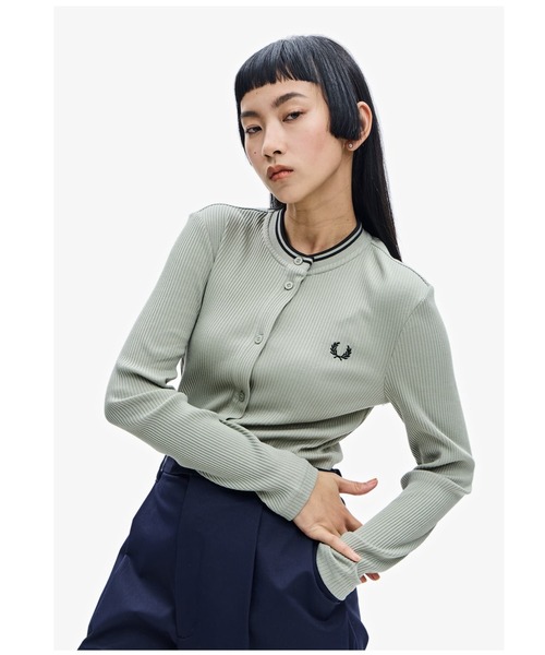 フレッドペリー　ジャージカーディガン Zip-Through Sweatshirt Cardigan(10 102：BLACK): | FRED PERRY