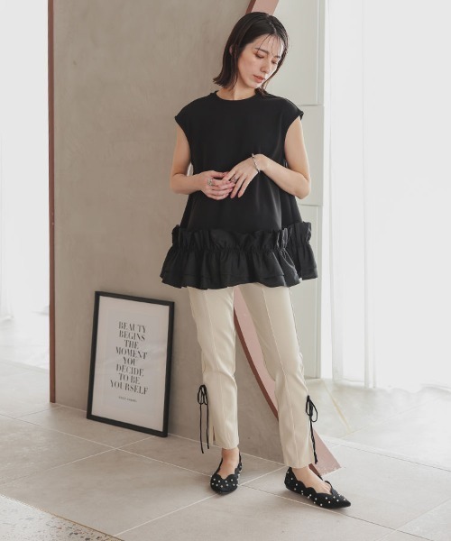 DONOBAN(ドノバン)の「サイドリボンパギンス(その他パンツ・レディース・ブラック/アイボリー/カーキ・SHORT/LONG)」の10枚目の写真