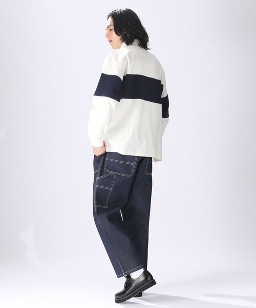 niko and...(ニコアンド)の「ハーフジップロゴプルオーバー(Tシャツ/カットソー・メンズ・パープル/ネイビー/グリーン/オフホワイト・MEDIUM/LARGE)」の19枚目の写真