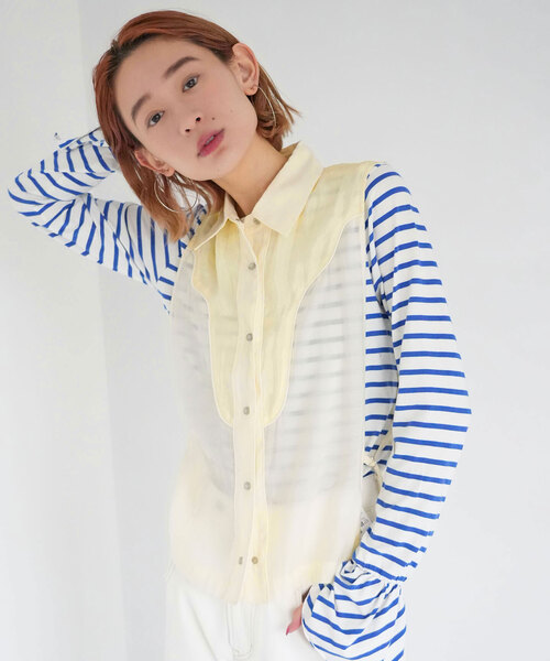 SLOBE citron.(スローブシトロン)の「SLOBE citron.ウェスタンスターシャツベスト(ベスト・レディース・アイボリー・FREE)」の7枚目の写真