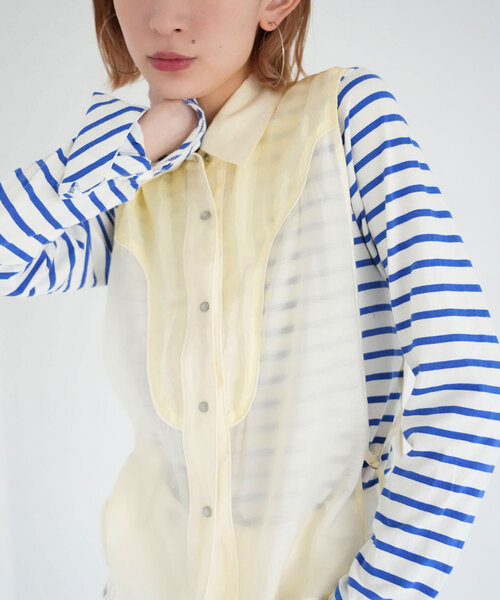 SLOBE citron.(スローブシトロン)の「SLOBE citron.ウェスタンスターシャツベスト(ベスト・レディース・アイボリー・FREE)」の8枚目の写真