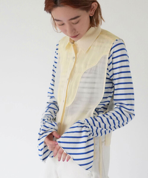 SLOBE citron.(スローブシトロン)の「SLOBE citron.ウェスタンスターシャツベスト(ベスト・レディース・アイボリー・FREE)」の9枚目の写真