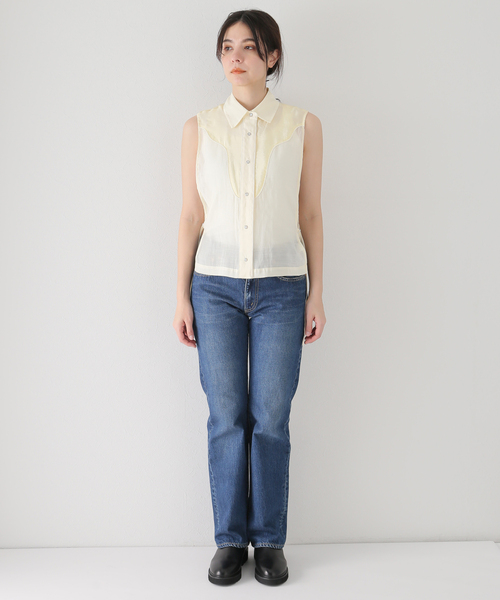 SLOBE citron.(スローブシトロン)の「SLOBE citron.ウェスタンスターシャツベスト(ベスト・レディース・アイボリー・FREE)」の12枚目の写真