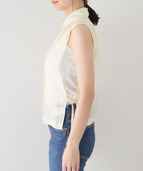 SLOBE citron.(スローブシトロン)の「SLOBE citron.ウェスタンスターシャツベスト(ベスト・レディース・アイボリー・FREE)」の14枚目の写真
